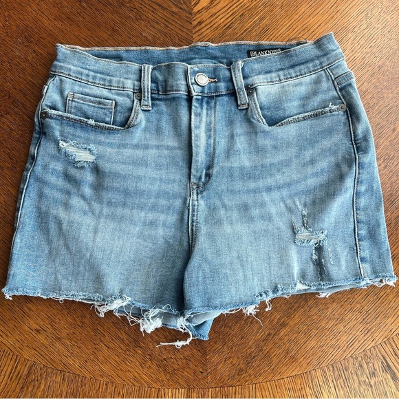 Blank NYC Womens Light Blue High Rise Essex Classic Cut off Denim Shorts Size 29 - Picture 2 of 5